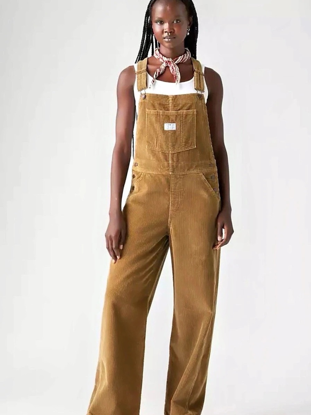 NWT Levis CottageCore Premium Baggy camel brown corduroy overalls | Size S
